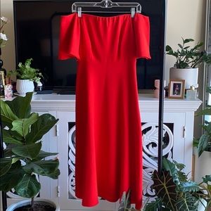 Zara Off the Shoulder Red Dress